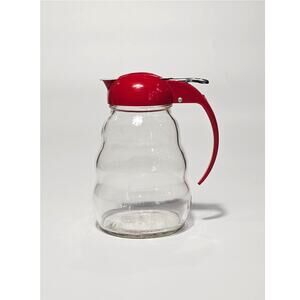 Vintage Dripcut Beehive Glass Syrup Dispenser 1950s